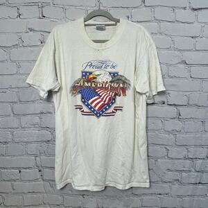 Vintage Thrashed USA Eagle Tee XL Distressed 90s Americana Grunge